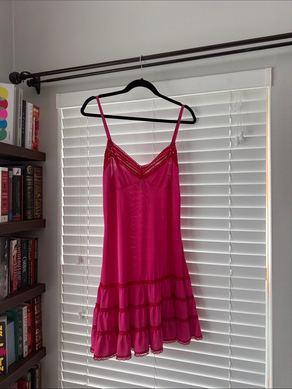 Victoria's Secret Hot Pink Lace-Trim Slip